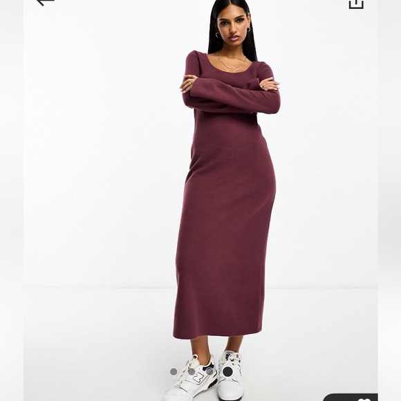 BLACK ASOS soft scoop neck maxi dress - Picture 5 of 6